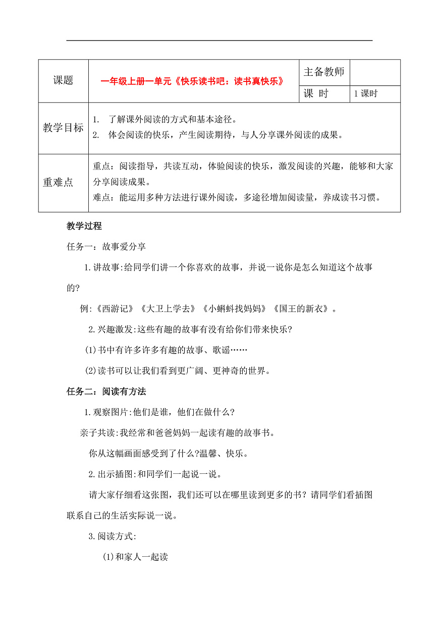 《快乐读书吧：读书真快乐》教学设计第1页