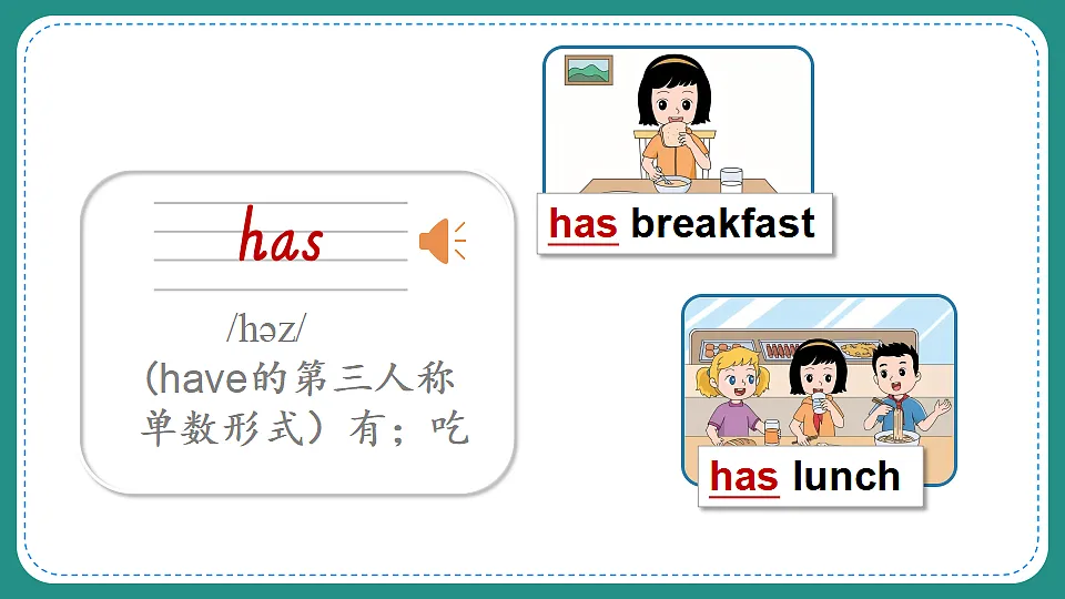 Lesson 2 She has breakfast at 7：40 a.m第5页