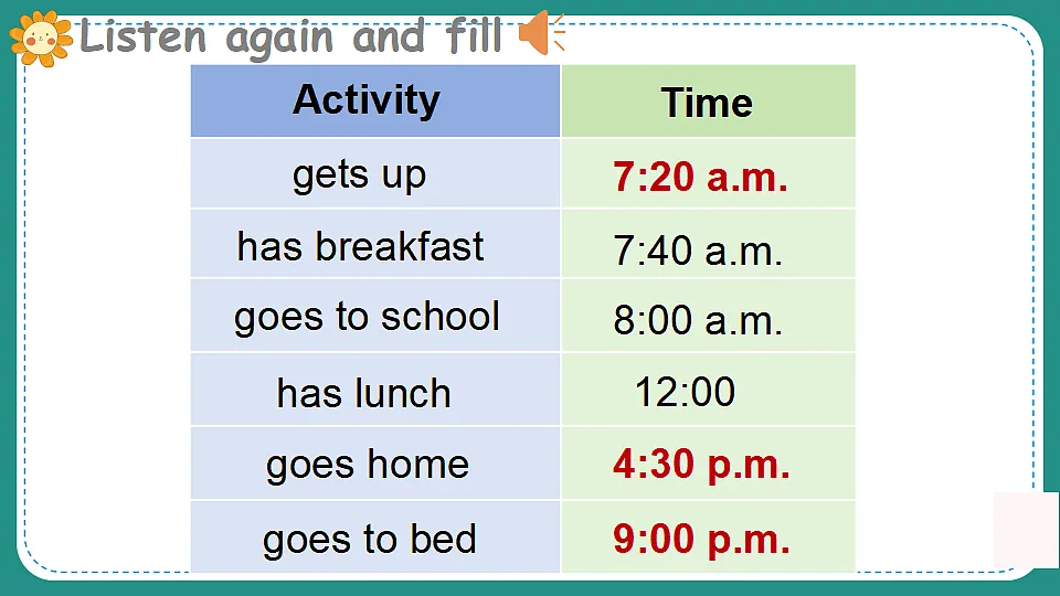 Lesson 2 She has breakfast at 7：40 a.m第7页