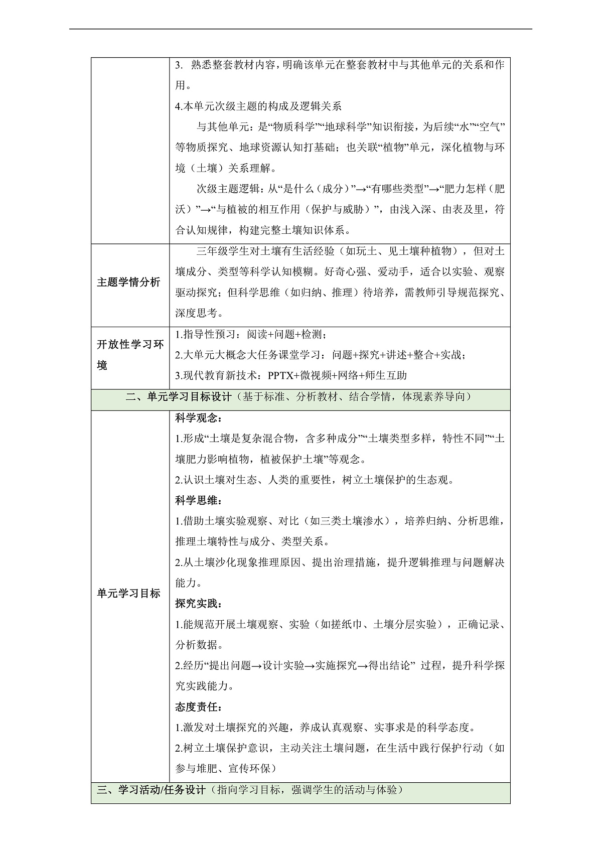 【教学评一体化】第一单元《研究土壤》整体设计第2页