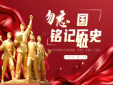 紅色簡約風勿忘國恥銘記歷史課件