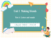 【25秋微调版】人教pep版英语三上Unit 1 Making friends Part A Letters and sounds 课件+教学设计（表格式含反思）+同步练习（含答案）+素材