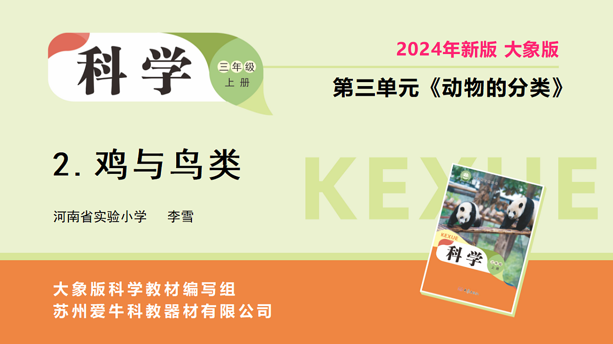 3.2 鸡与鸟类（课件）2025-2026学年大象版三年级科学上册第1页