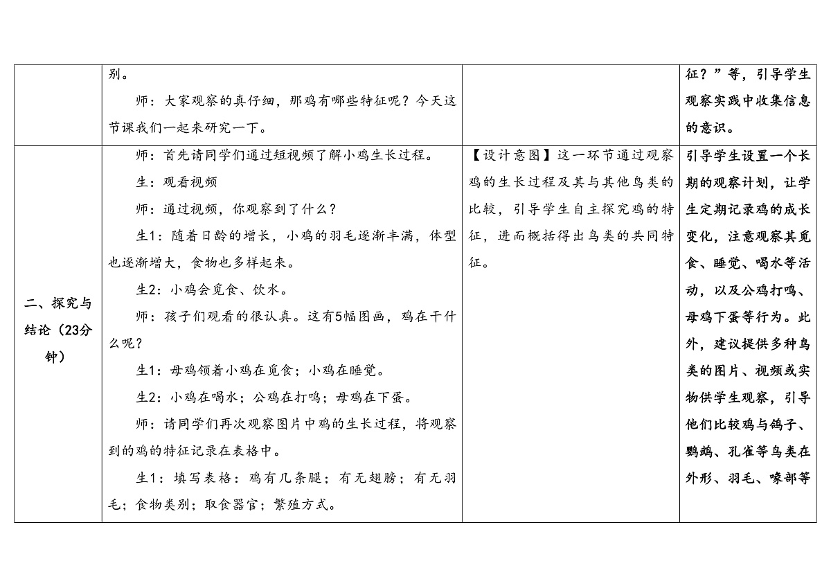 3.2《鸡与鸟类》教学设计 2025-2026学年大象版三年级科学上册第3页
