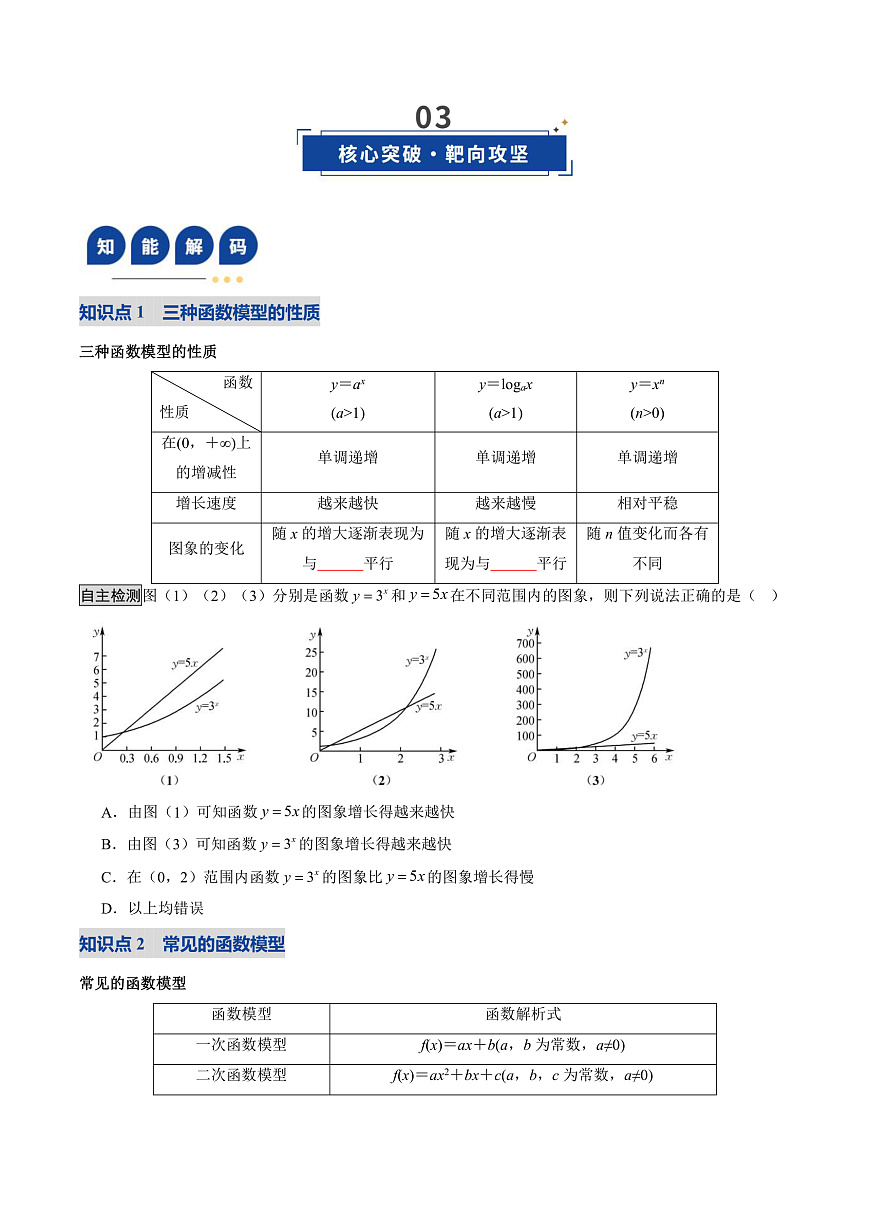 2026年高考数学一轮复习 函数专题 第08讲 函数的模型及其应用（复习讲义）（全国通用）（原卷版）第3页