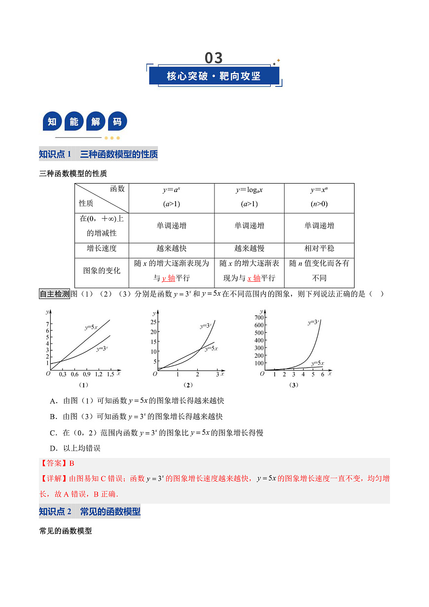 2026年高考数学一轮复习 函数专题 第08讲 函数的模型及其应用（复习讲义）（全国通用）（解析版）第3页