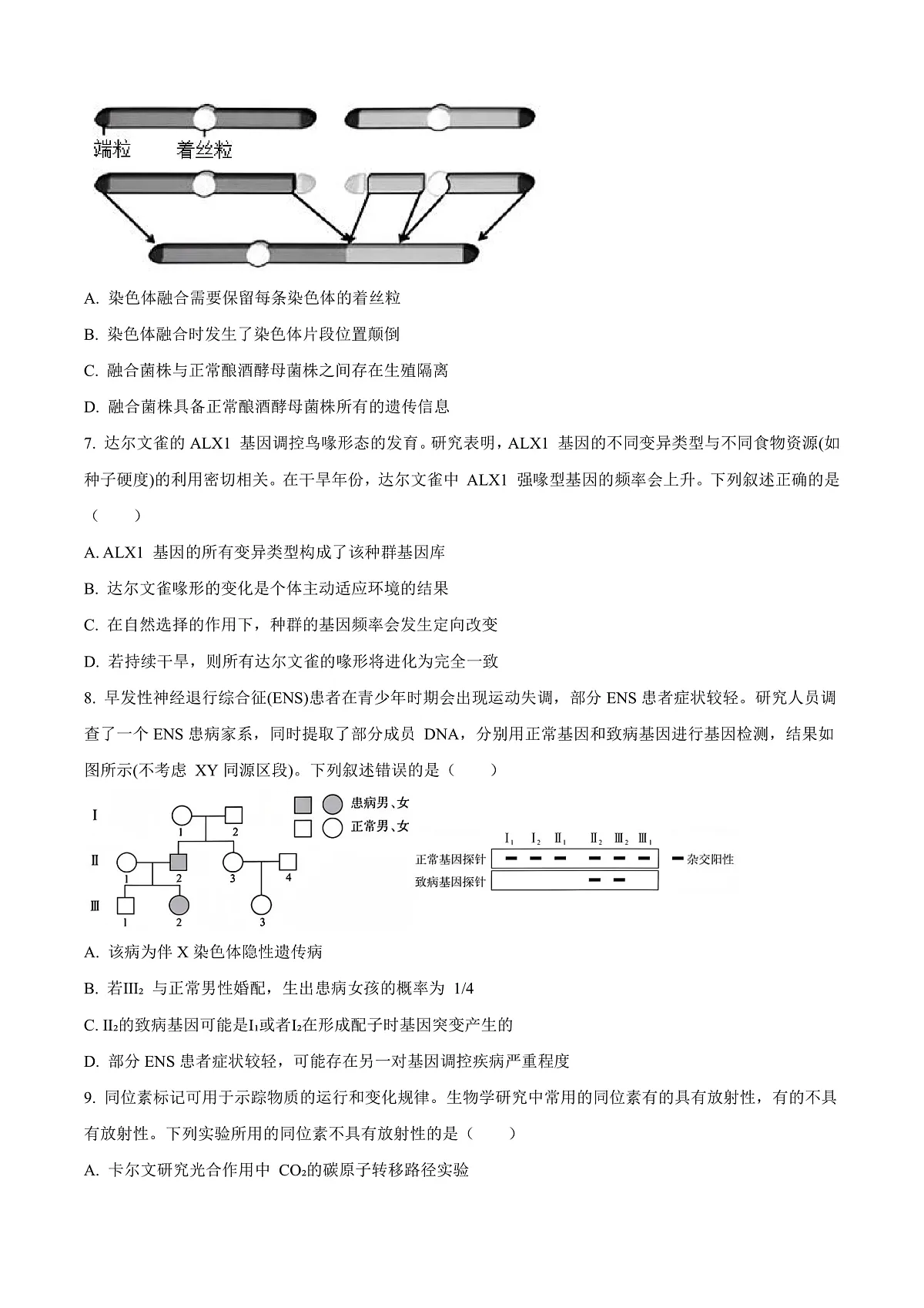 湖北省华大新高考联盟2025-2026学年高三上学期9月教学质量测评生物试卷 Word版无答案第3页