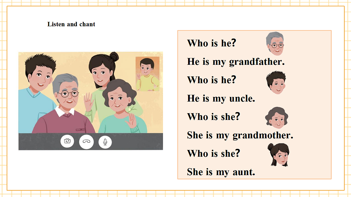 粤教沪外教版三上 Unit 2 Lesson 2 My big family 课件第7页