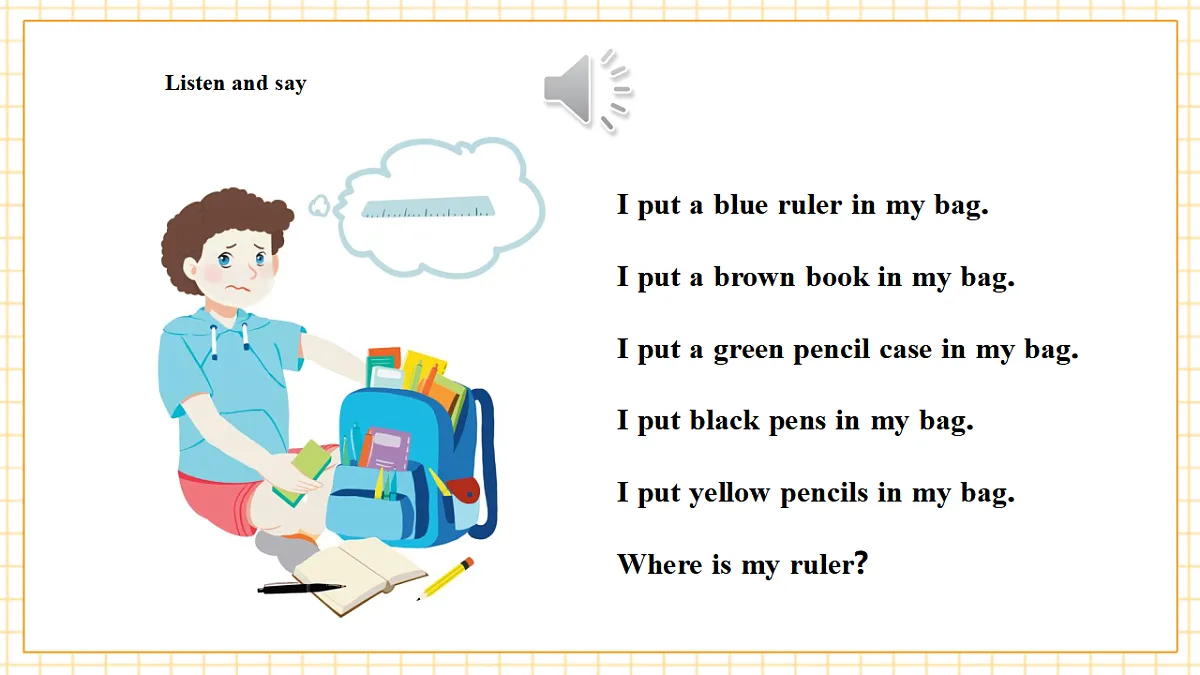 粤教沪外教版三上 Unit 4 Lesson 3 My tidy bag课件第7页