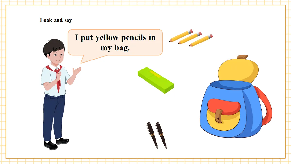 粤教沪外教版三上 Unit 4 Lesson 3 My tidy bag课件第8页
