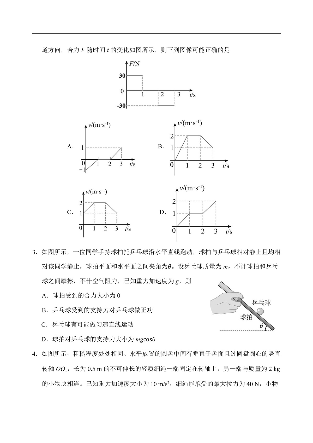 山东省泰安肥城市2025-2026学年高三上学期开学学情诊断 物理第2页