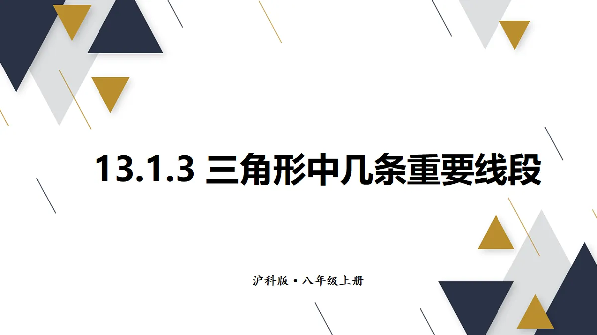13.1.3 三角形中几条重要线段第1页