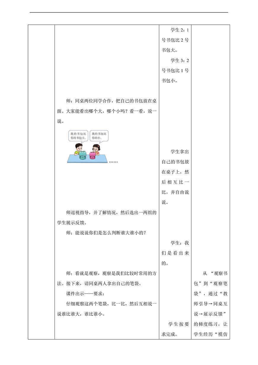 西师大版一上《我的幼儿园.2  幼儿园里的“比较”游戏》（教案）第3页