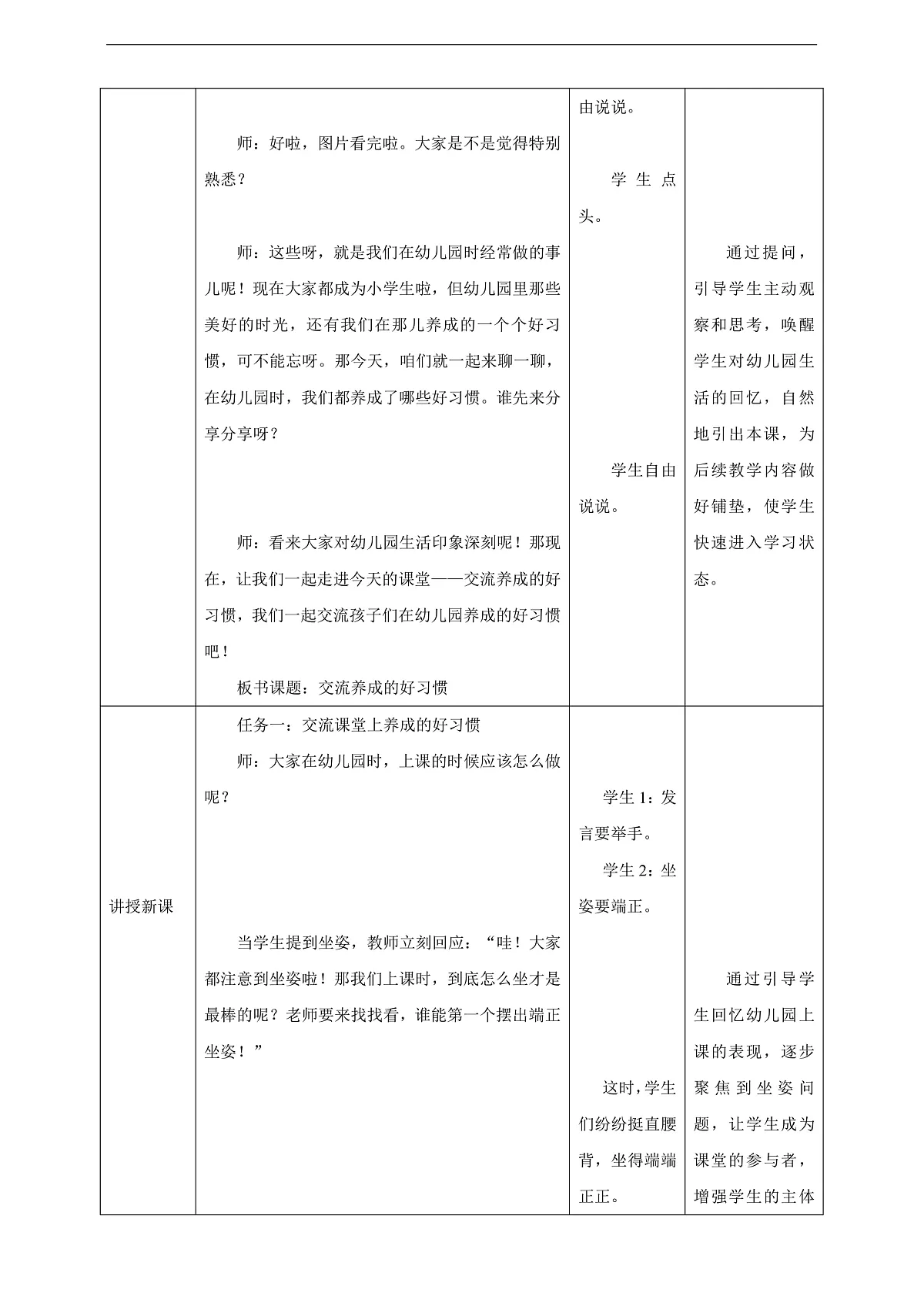 西师大版一上《我的幼儿园.4 交流养成的好习惯》（教案）第2页