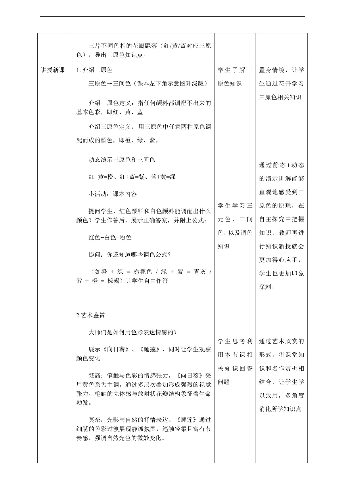 【新教材】第三课《捕捉花中的色彩》核心素养教学设计第2页