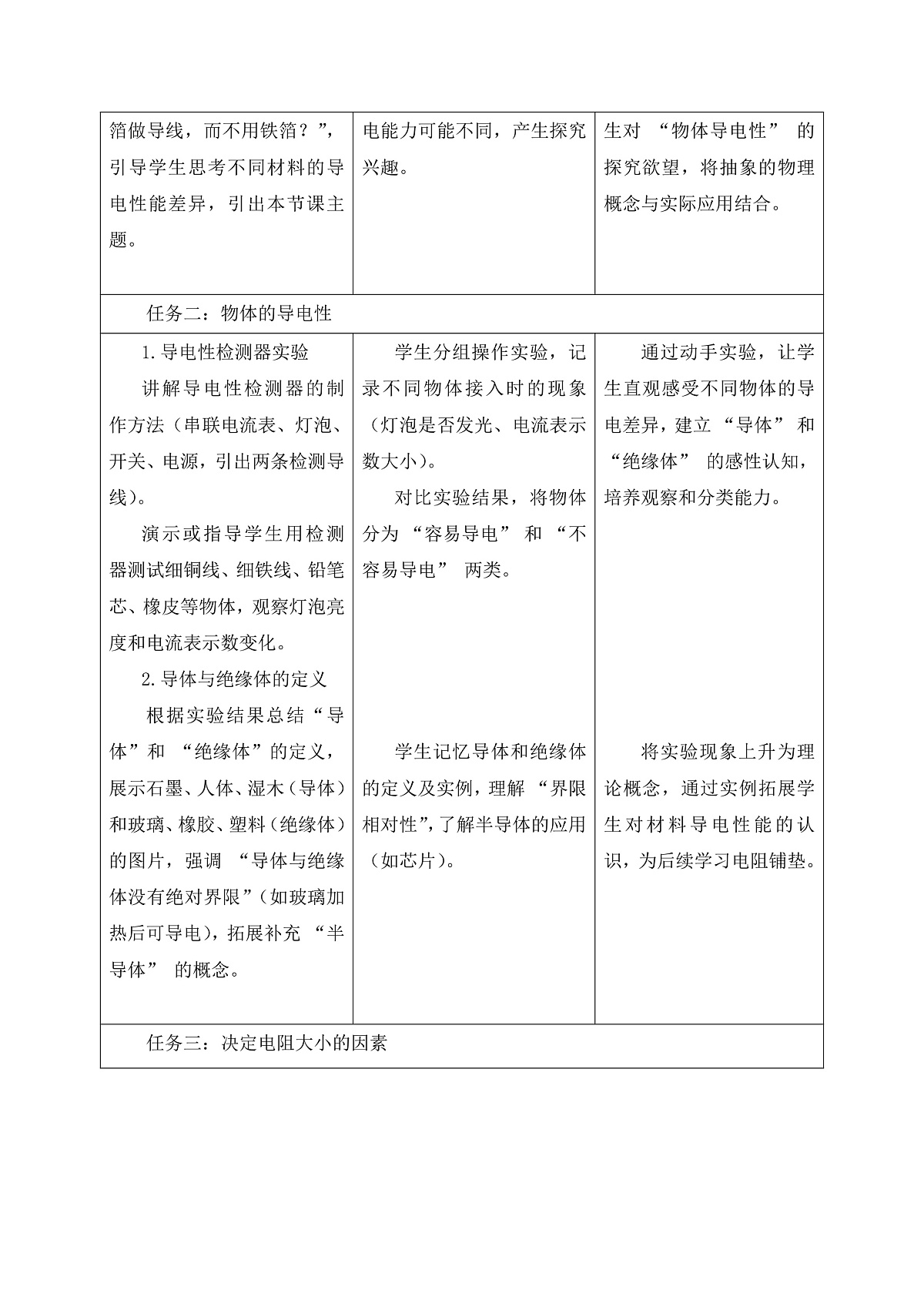 《4.4 电阻》课时教学设计（表格式）第3页