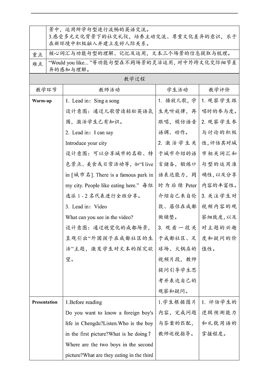 人教版2024四年级上册英语Unit3 Part C Reading time 教案第2页