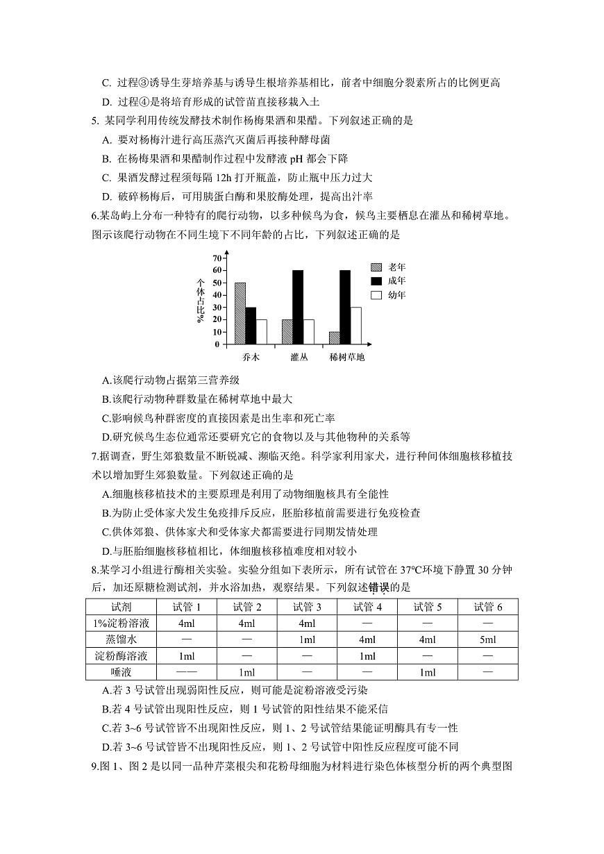 苏州市2026届高三年级期初阳光调研试卷+生物第2页