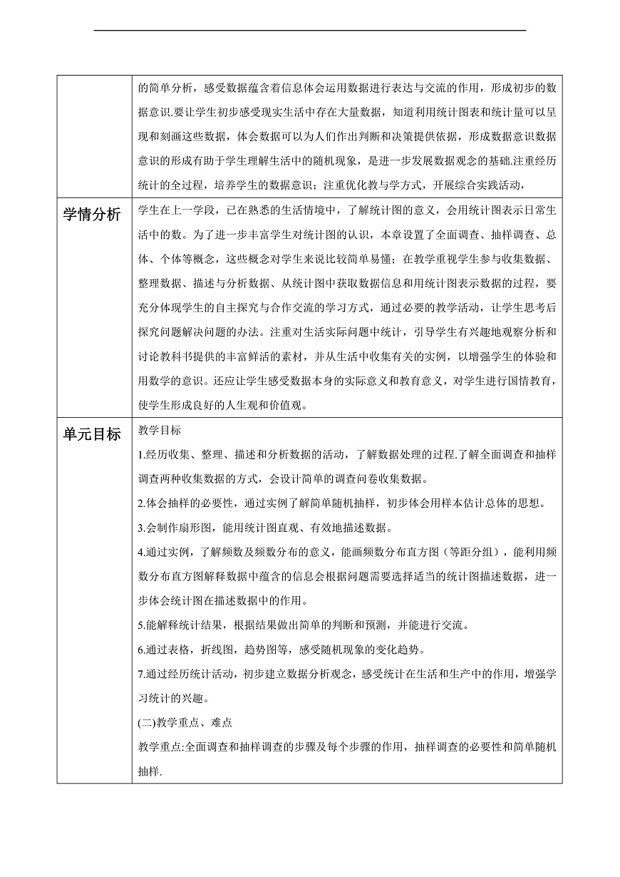 第12章 数据的收集、整理与描述 大单元教学设计第2页