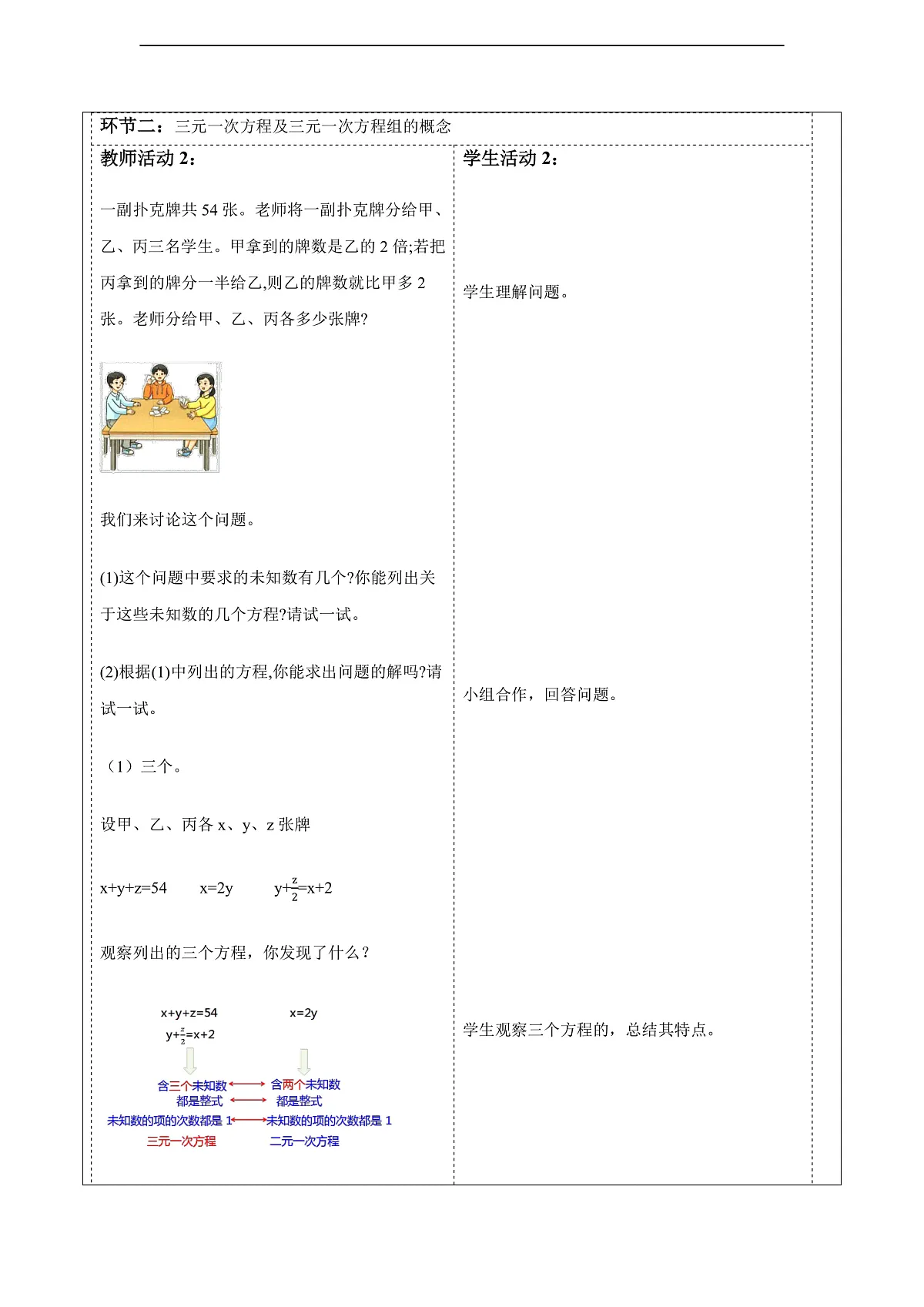2.5三元一次方程组及其解法 教案第2页
