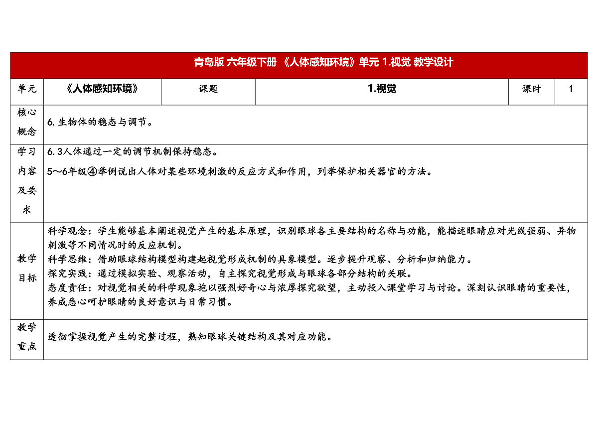 1.《视觉》 教学设计第1页