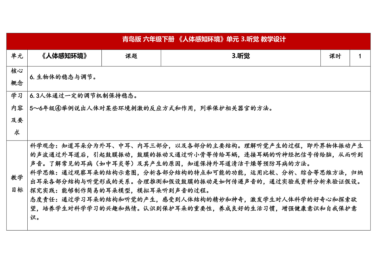 3.《听觉》教学设计第1页