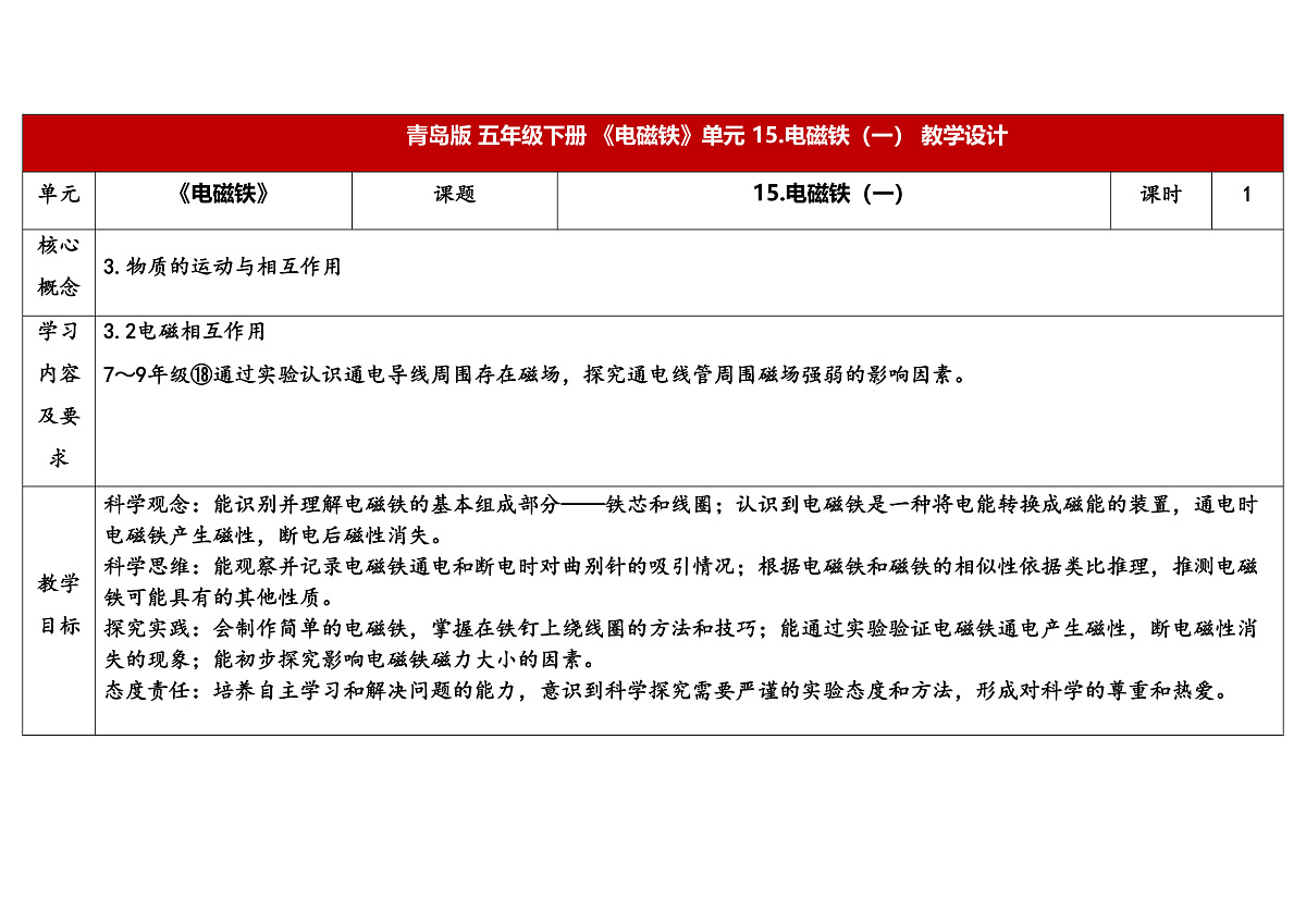15.《电磁铁（一）》教学设计第1页