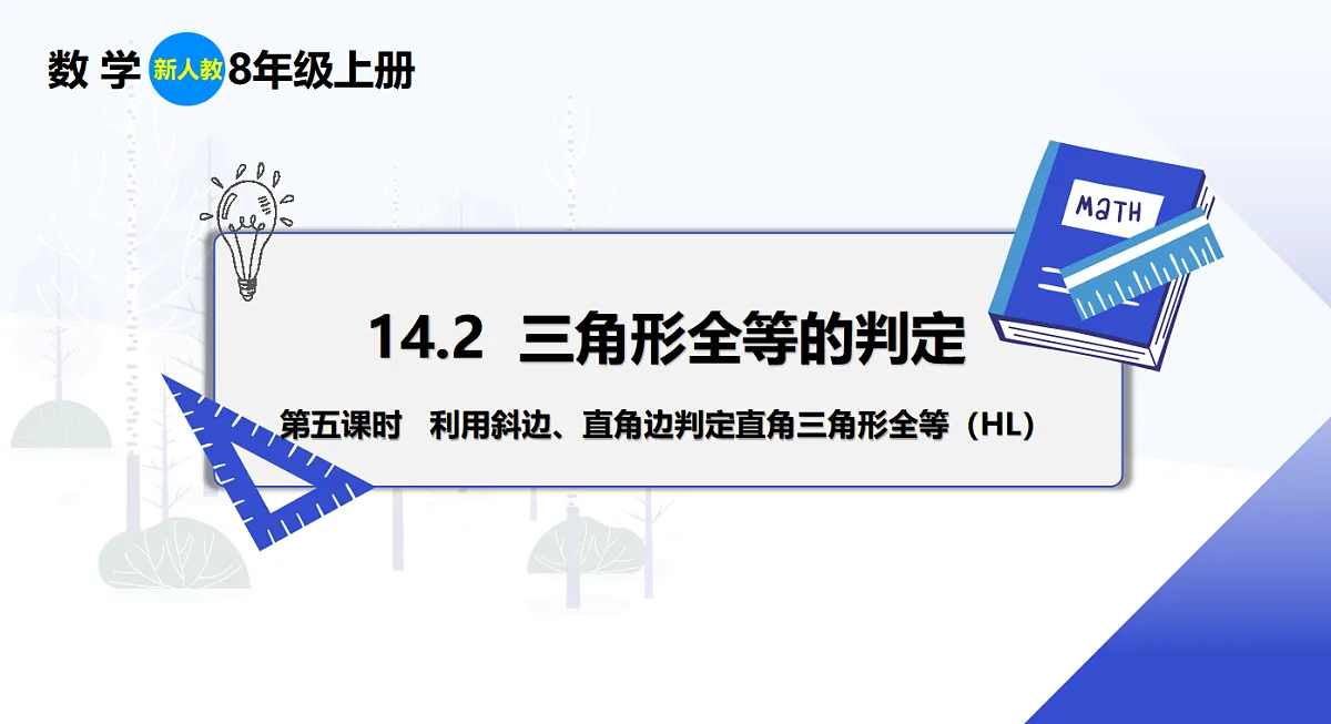 14.2 第5课时 利用斜边、直角边判定直角三角形全等（HL）第1页