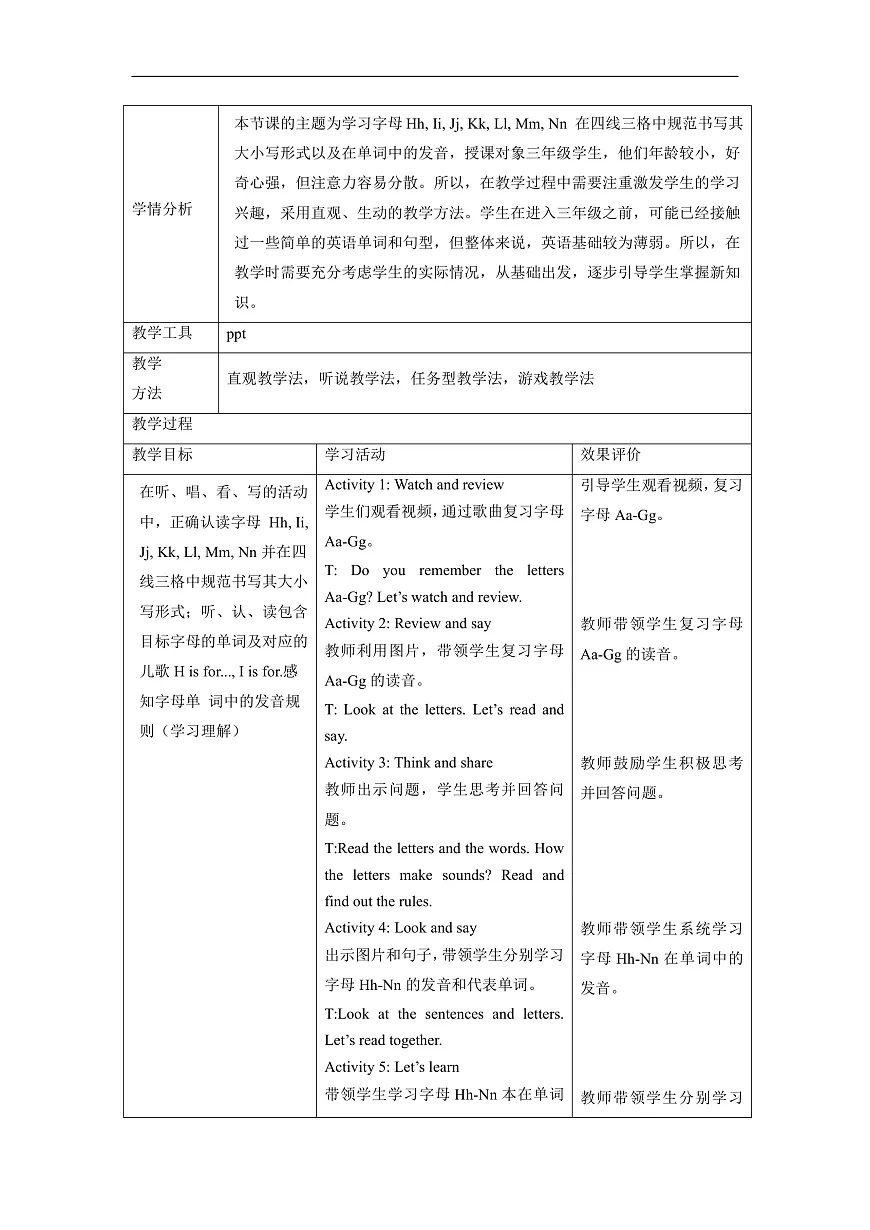 Unit 2 Are you Wu Chen Lesson 2 Part A Let’s learn 教学设计第2页