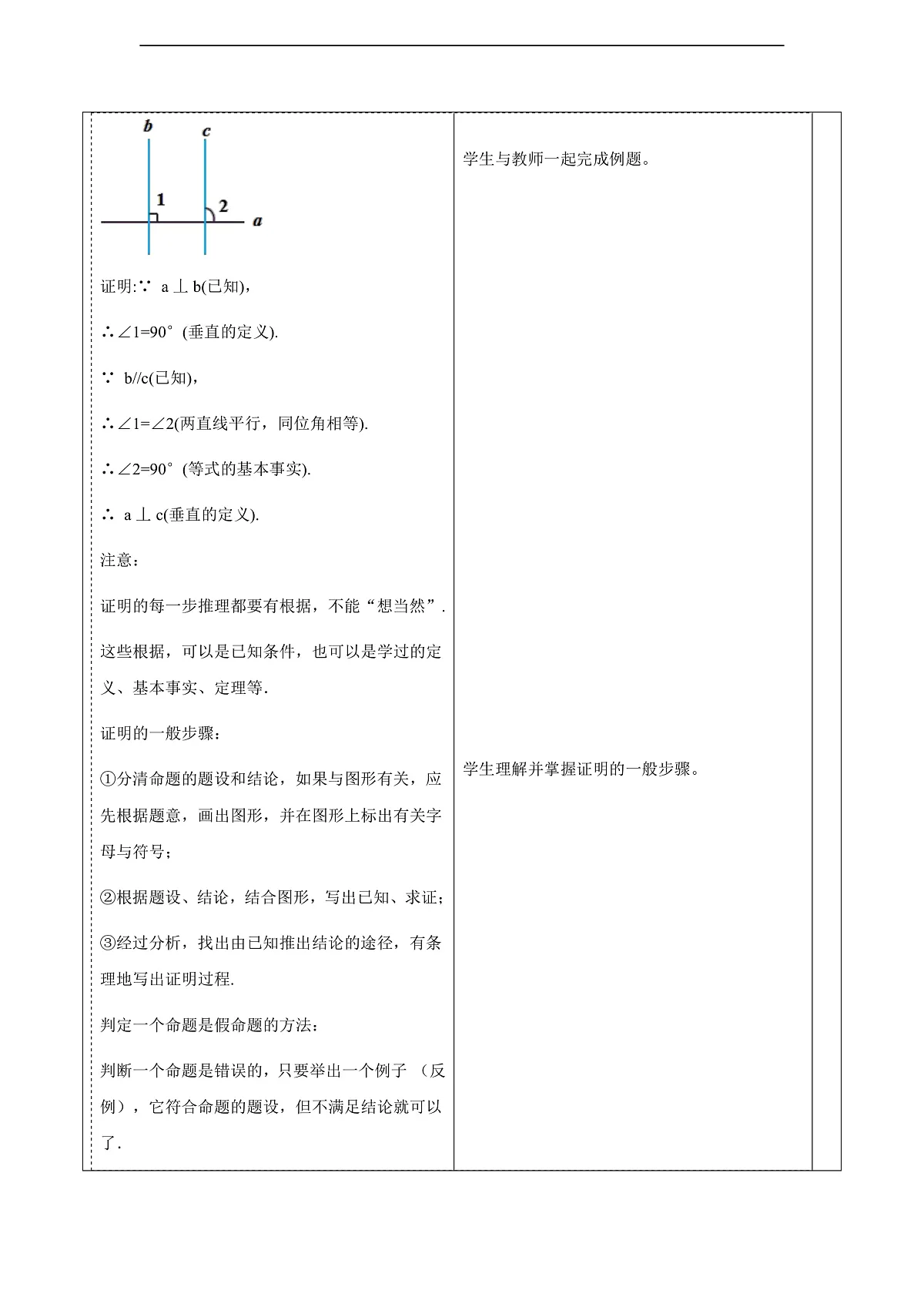 7.3.2定理与证明 教案第3页