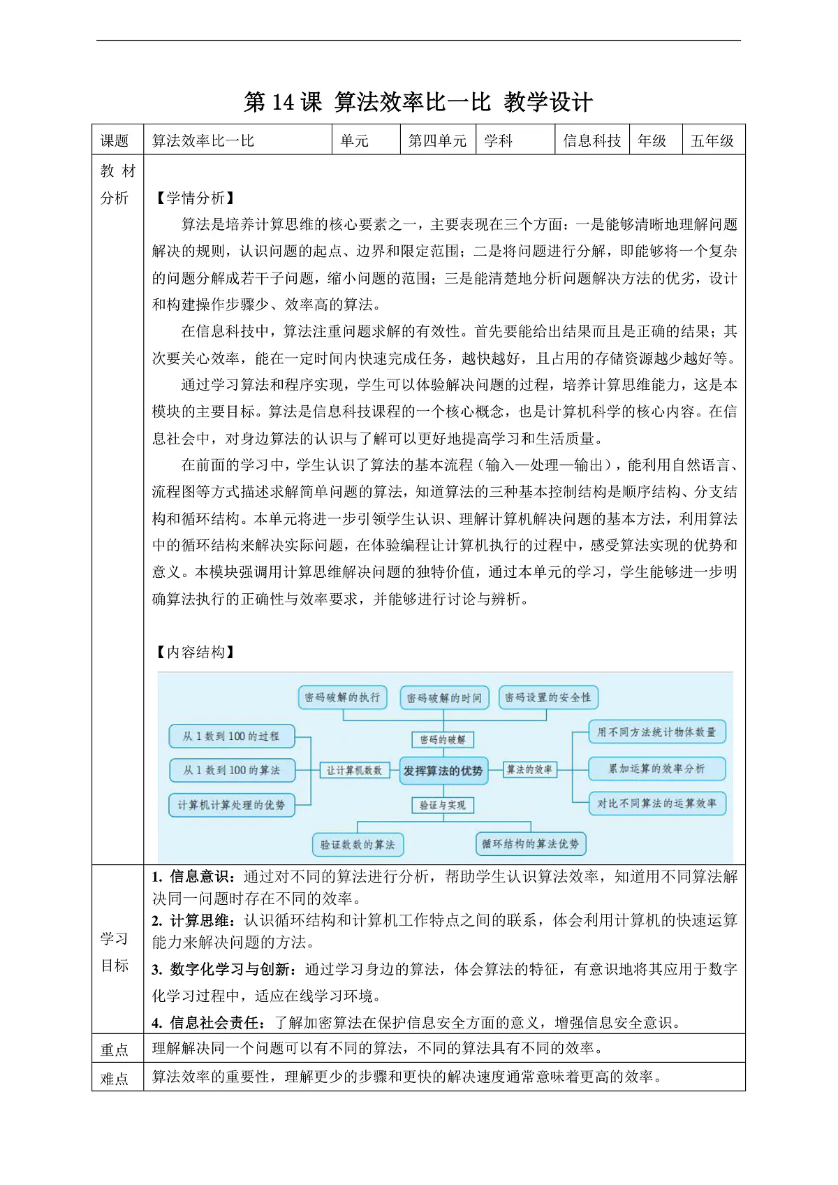 第14课 算法效率比一比 教案第1页
