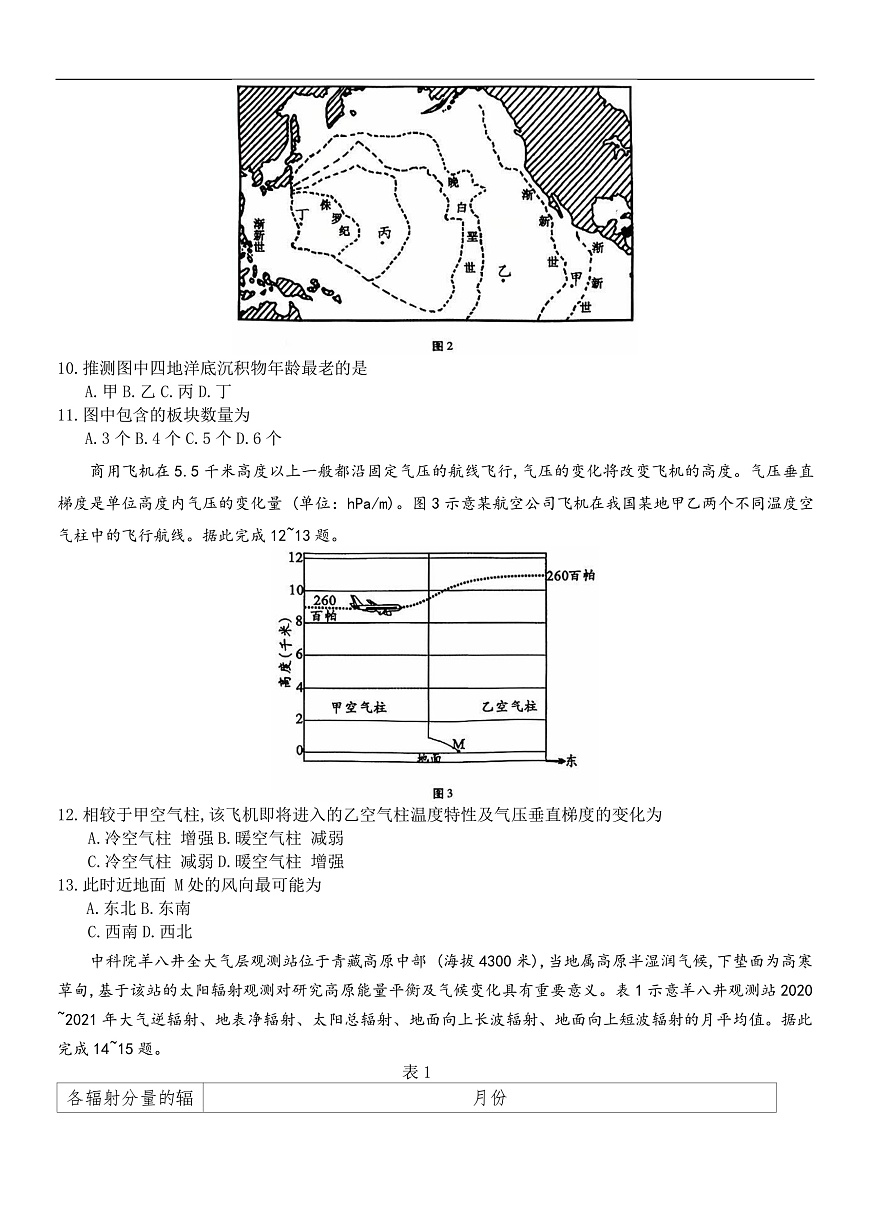 巴蜀中学2026届高三9月适应性月考2地理试卷第3页