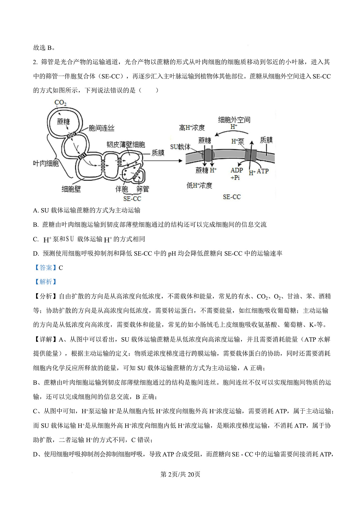 宁夏银川市宁夏育才中学2026届高三上学期第一次月考 生物答案第2页