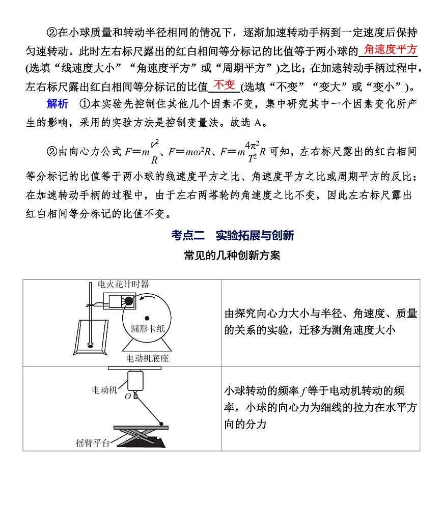 第24课时　实验6：探究向心力大小与半径、角速度、质量的关系第3页