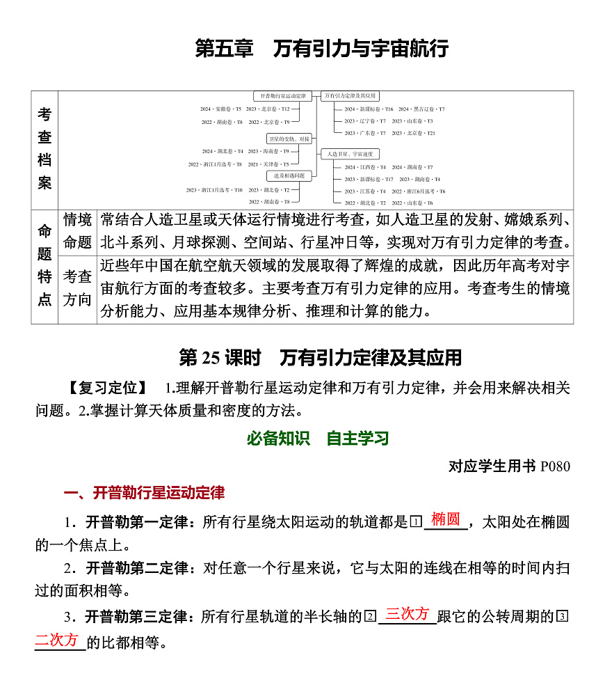 第25课时　万有引力定律及其应用第1页