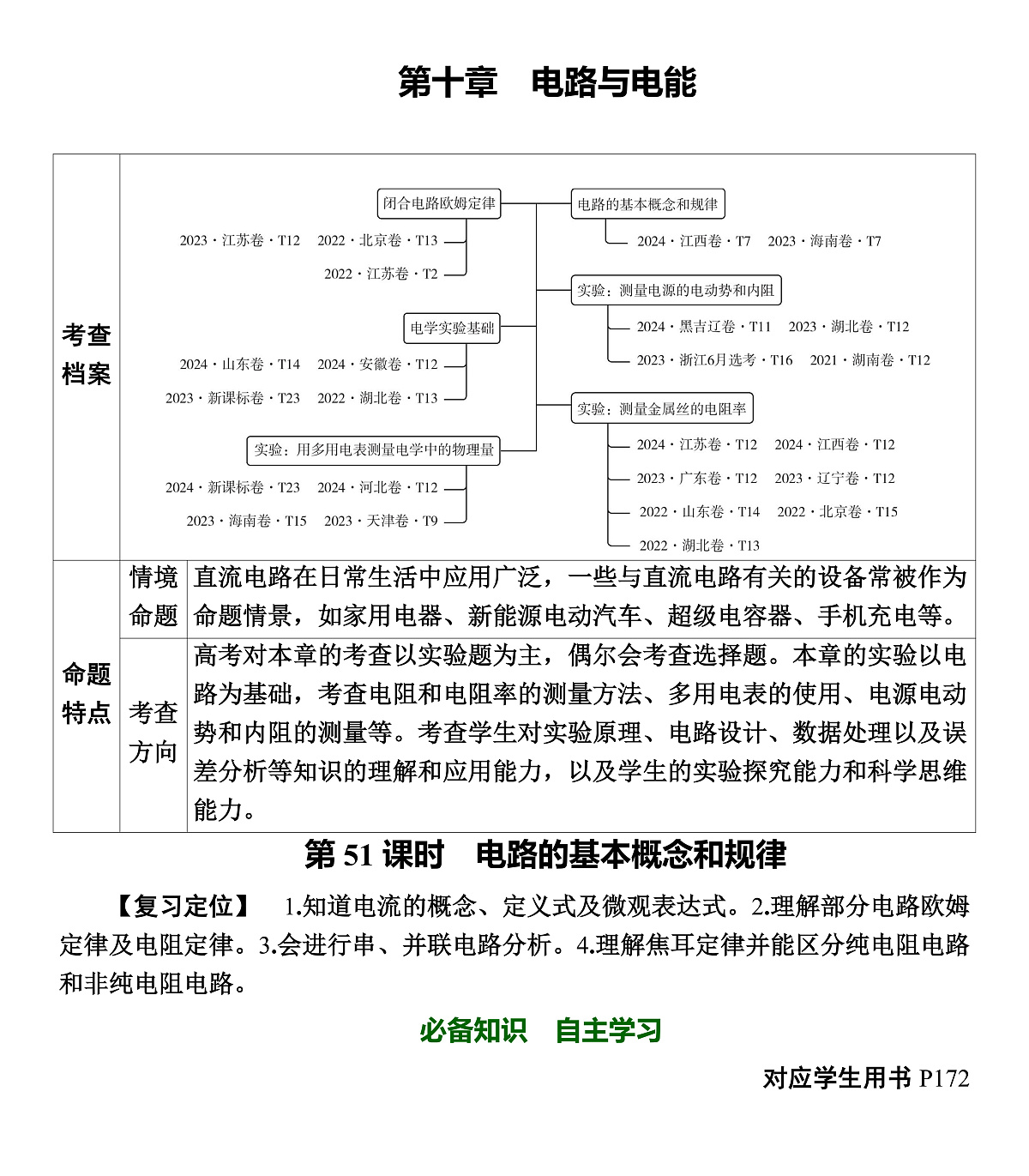 第51课时　电路的基本概念和规律第1页