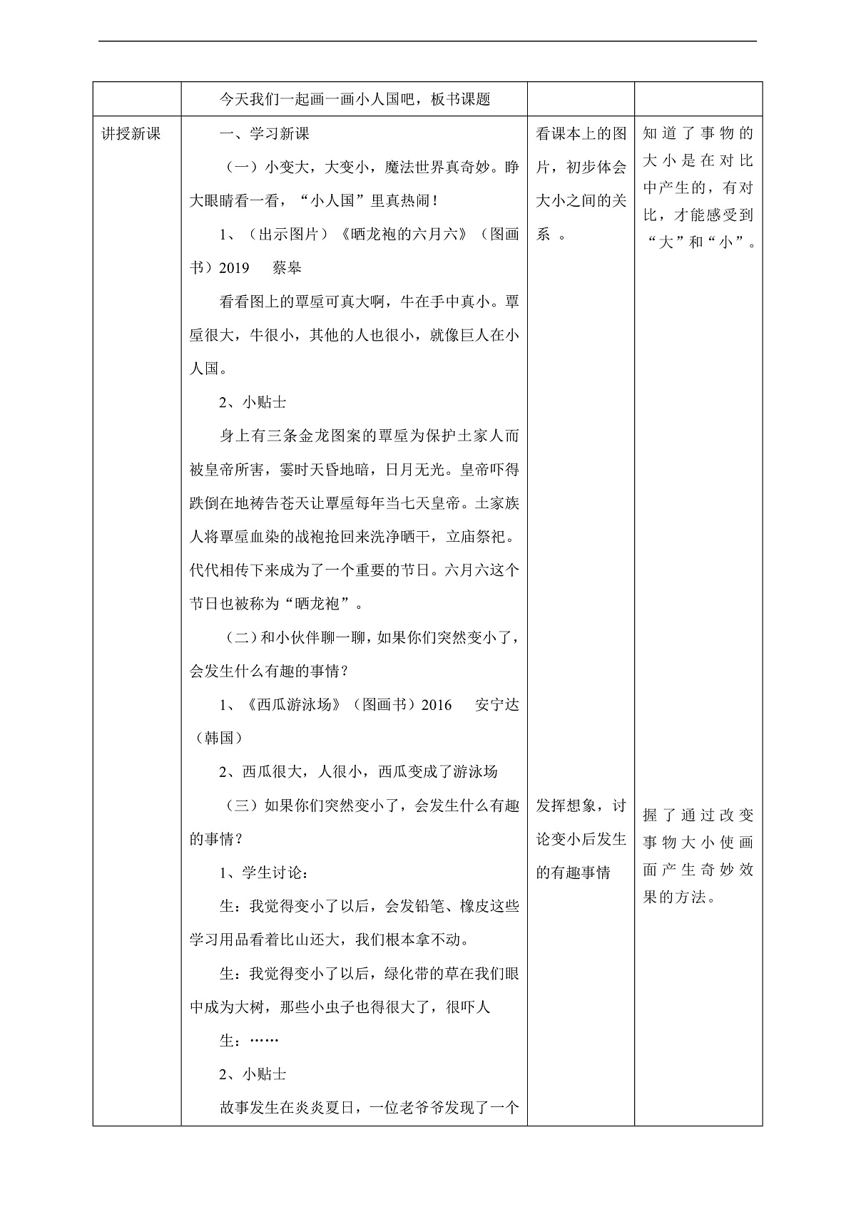 【湘版】美术 一年级上册 第五单元 4 小人国 课时教案第2页