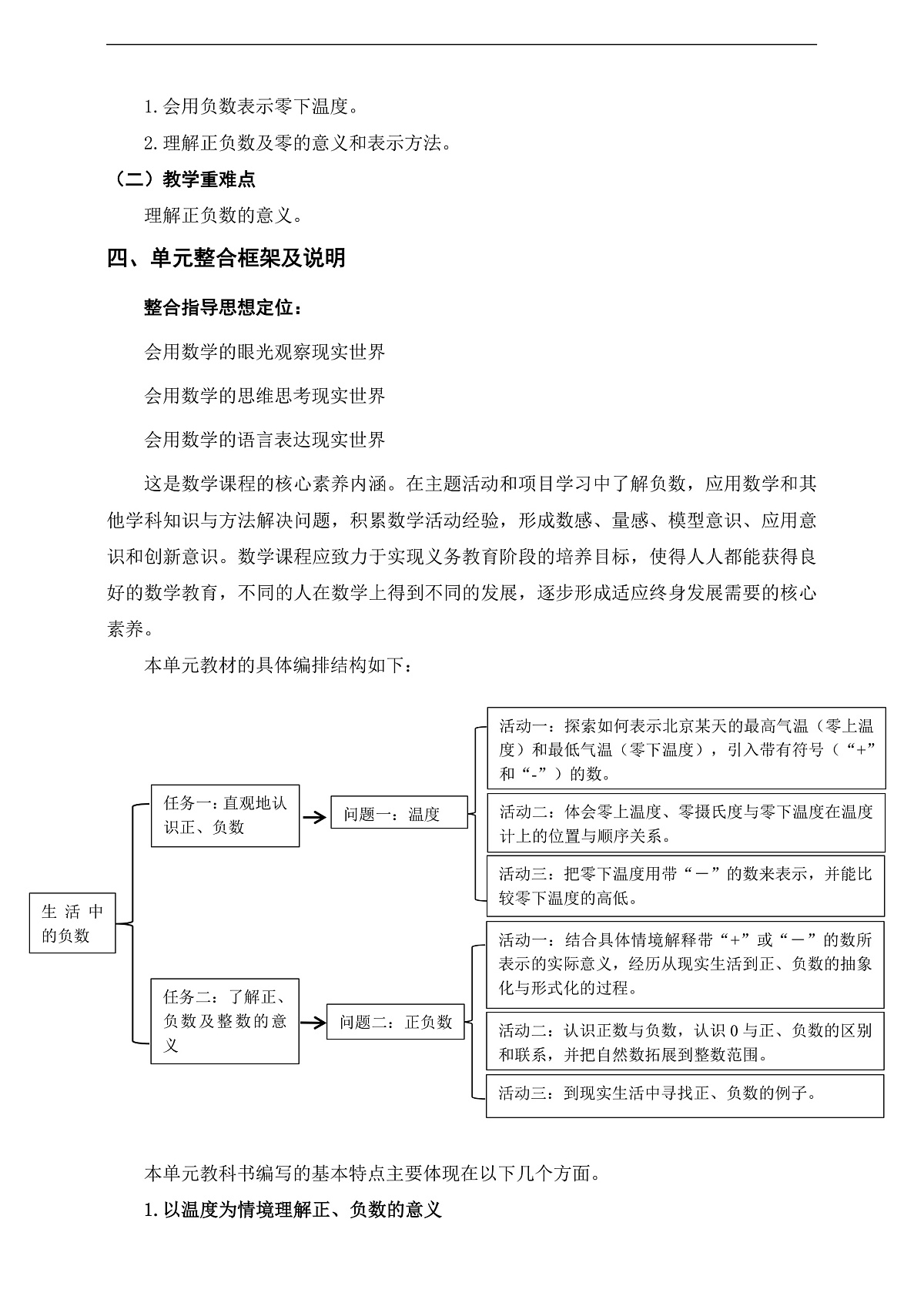 《生活中的负数》单元整体设计第2页