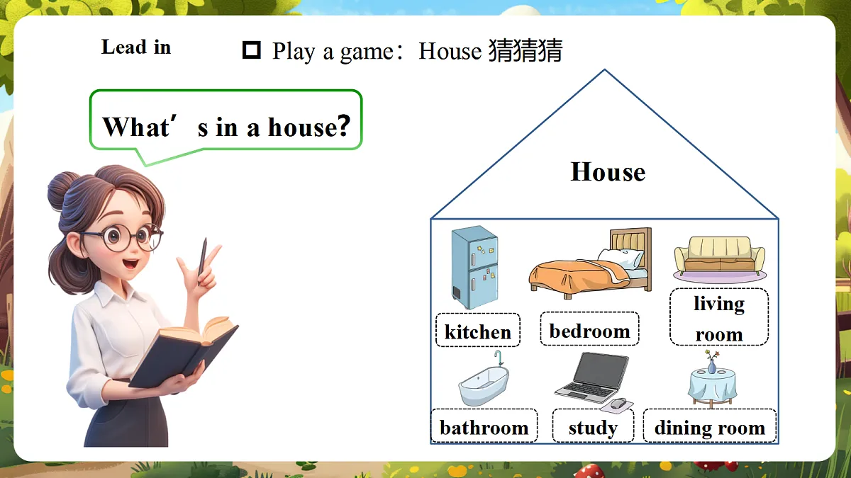陕旅版四上英语Unit2 Our House Lesson 3 Part B Let's read 课件第4页