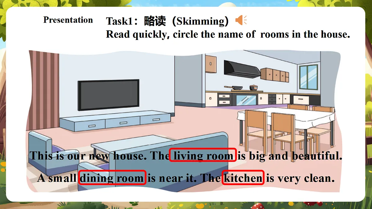 陕旅版四上英语Unit2 Our House Lesson 3 Part B Let's read 课件第6页