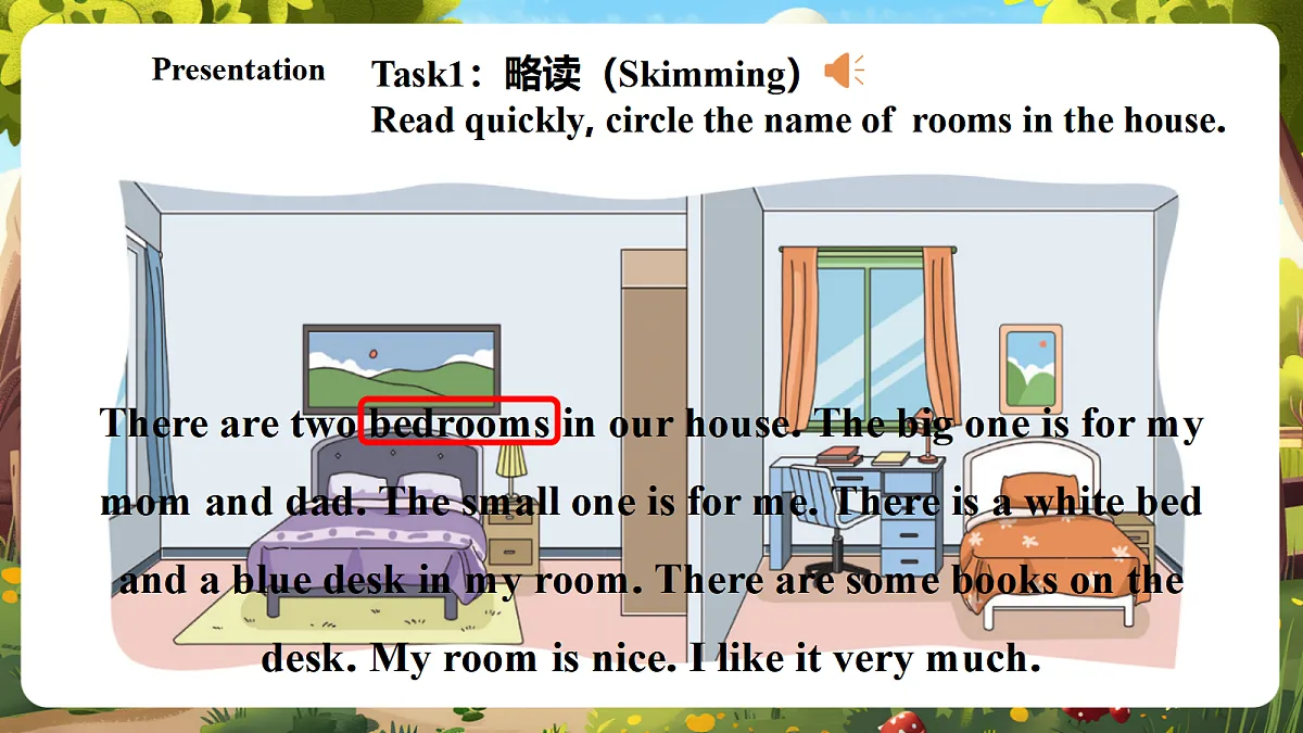 陕旅版四上英语Unit2 Our House Lesson 3 Part B Let's read 课件第7页