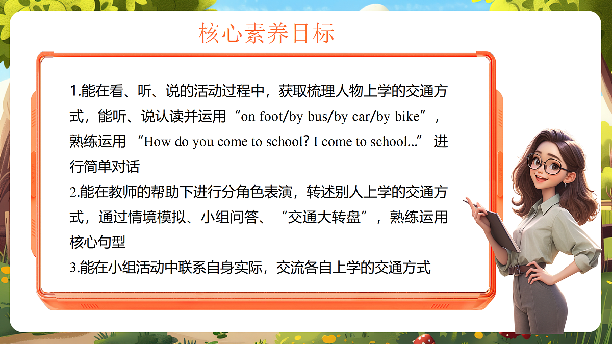 陕旅版四上英语Unit 3 I come to school on foot. Lesson 1Part A Let's talk 课件第2页