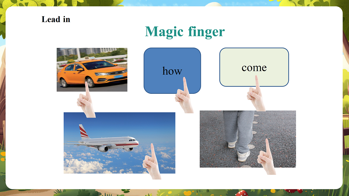 陕旅版四上英语Unit 3 I come to school on foot. Lesson 1Part A Let's talk 课件第4页