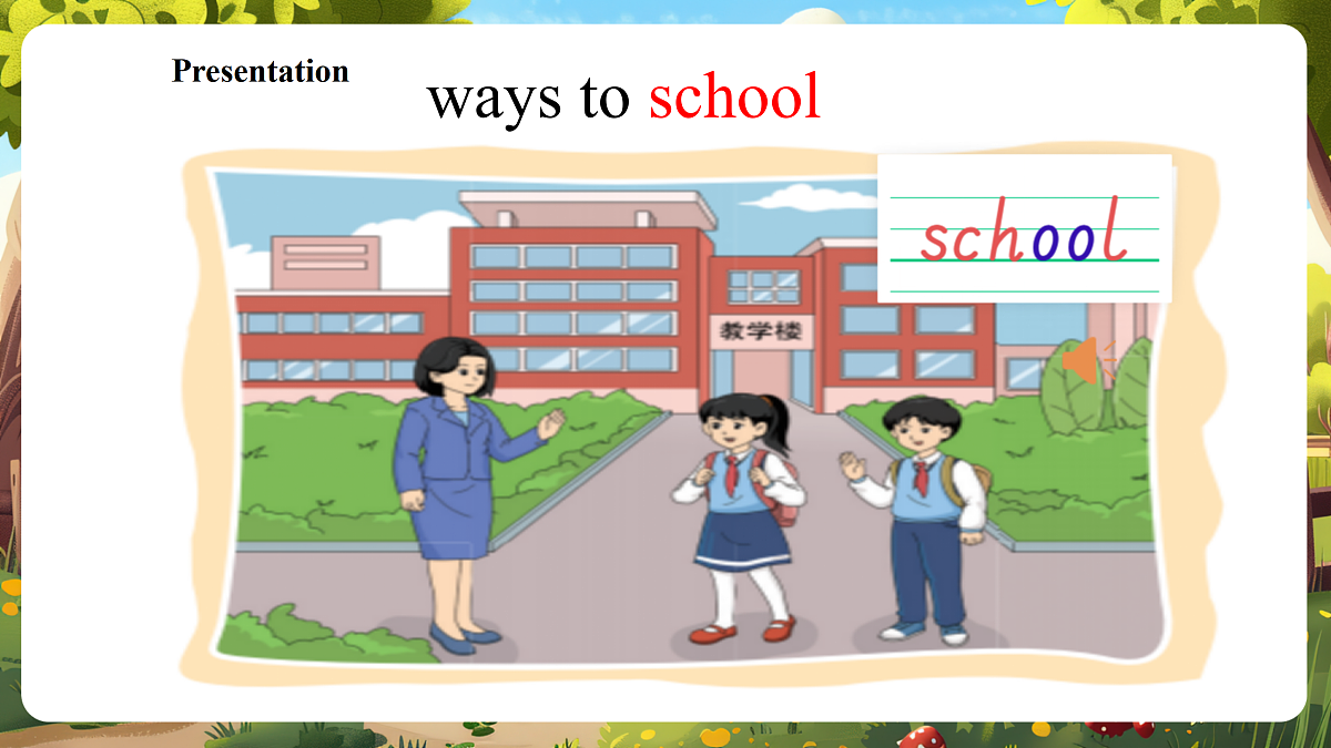陕旅版四上英语Unit 3 I come to school on foot. Lesson 1Part A Let's talk 课件第7页