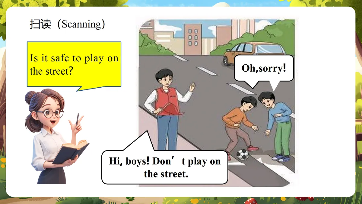 Unit4 Follow the rules Lesson 3 Part B Let's read 教学课件第8页