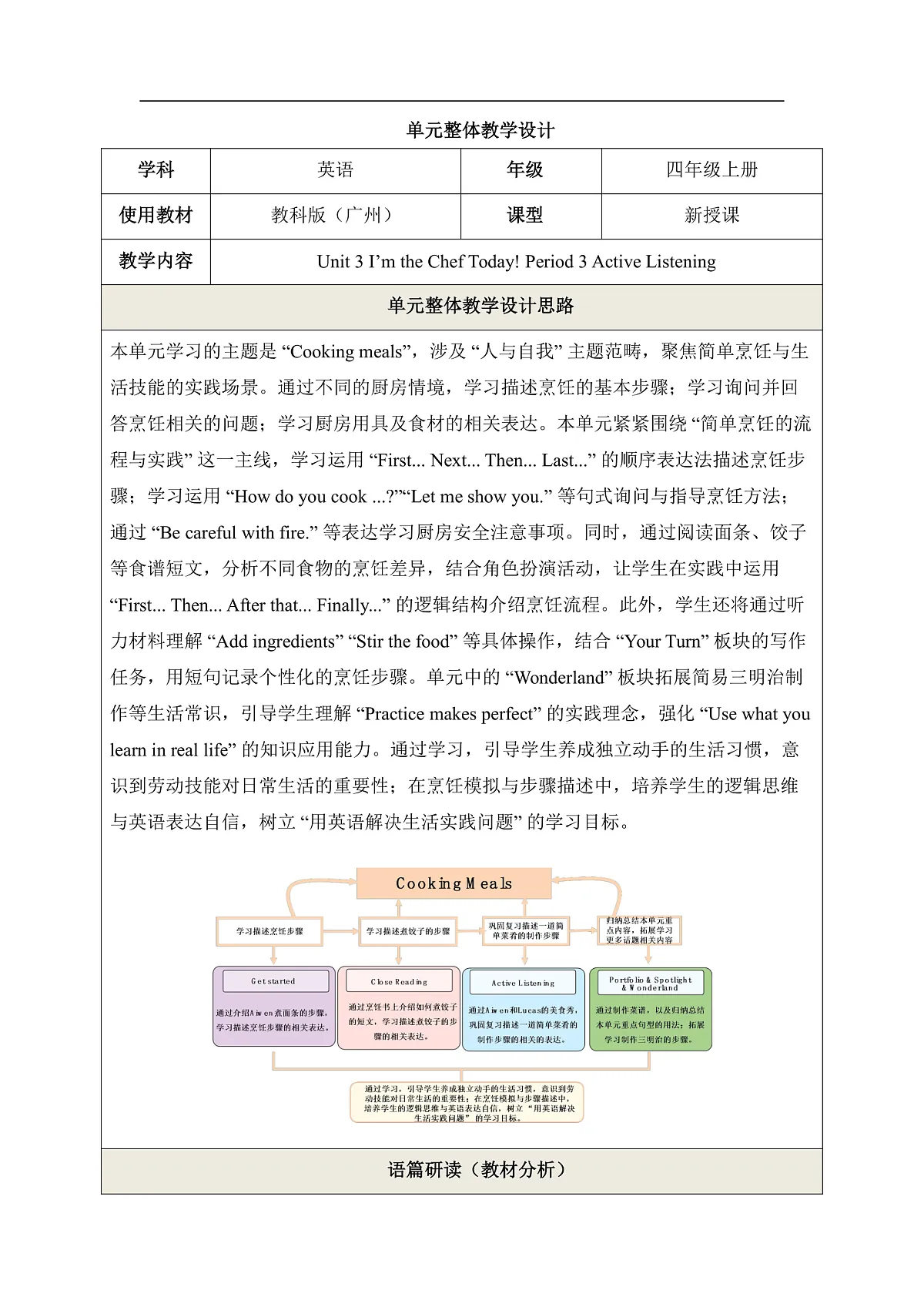 Unit 3 I'm the Chef Today! Period 3 教学设计 第1页
