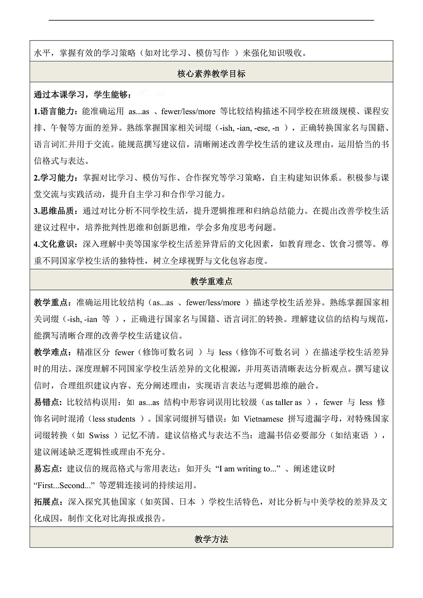 Unit 2 School life 第5课时Integration 教学设计第2页