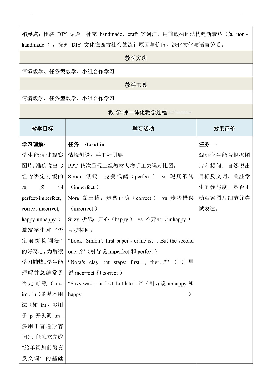 Unit 4 Hands-on fun 第4课时Word power 教学设计第3页