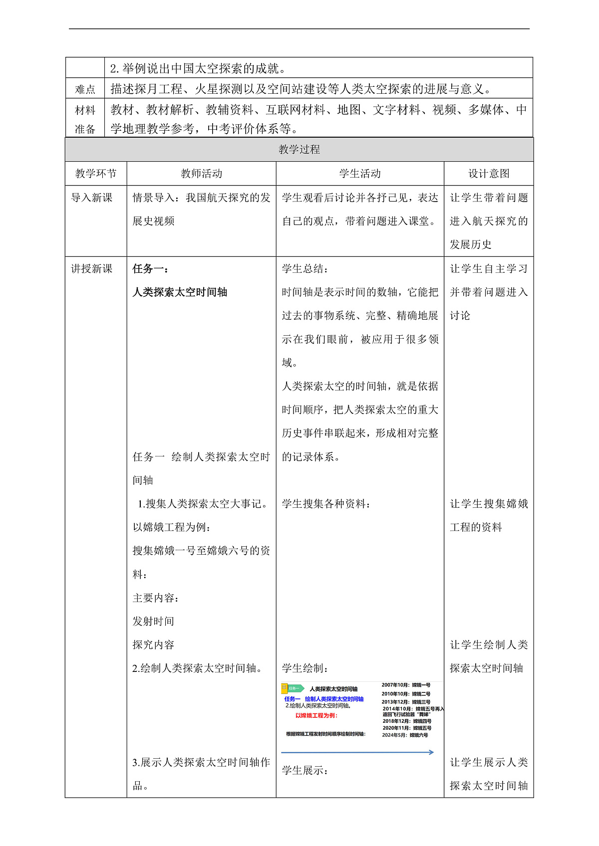 第二节  跨学科主题学习2——探索太空，逐梦航天（第2课时）教学设计第2页