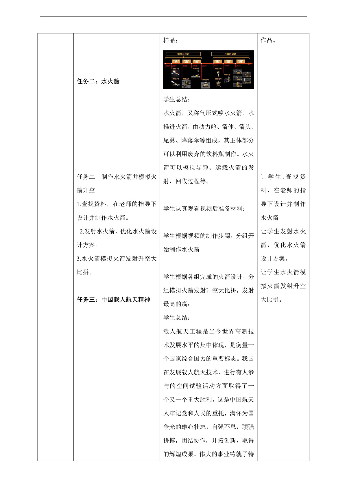 第二节  跨学科主题学习2——探索太空，逐梦航天（第2课时）教学设计第3页